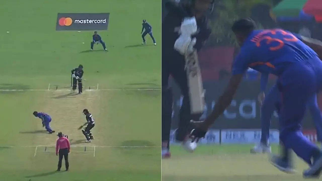 Hardik Pandya Devon Conway catch India vs New Zealand 2nd ODI