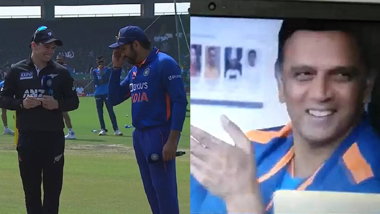 Rahul Dravid Yuzvendra Chahal reaction to Rohit Sharma.