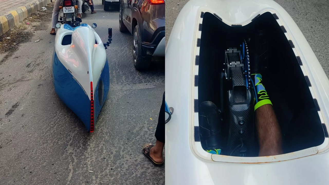 Unique pedal-powered Velomobile from Netherlands spotted in Bengaluru dodging potholes