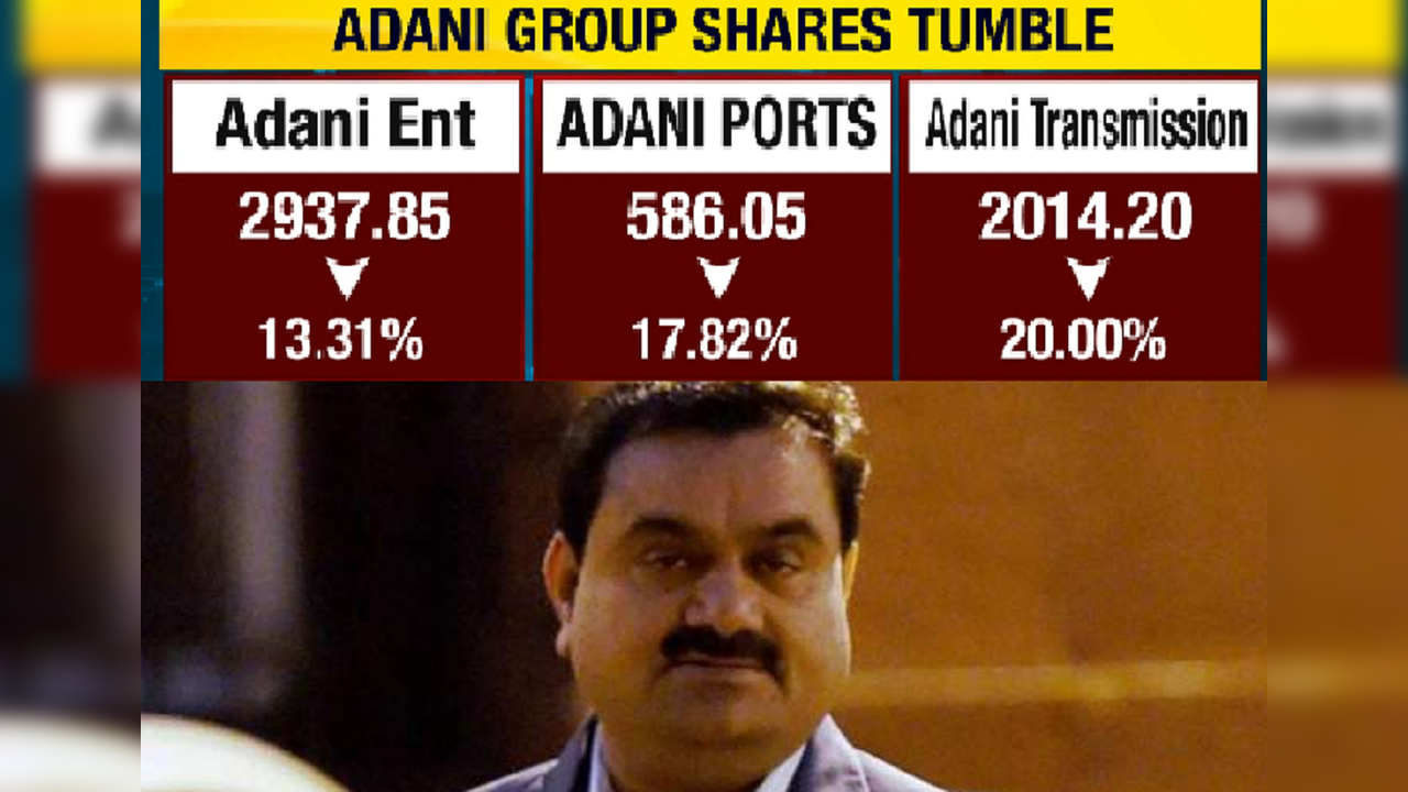 Adani Group shares tumble