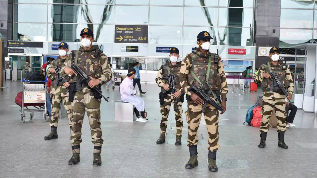 CISF personnel deployed at Bangalore Airport (File pic). | Photo: Bengaluru Airport