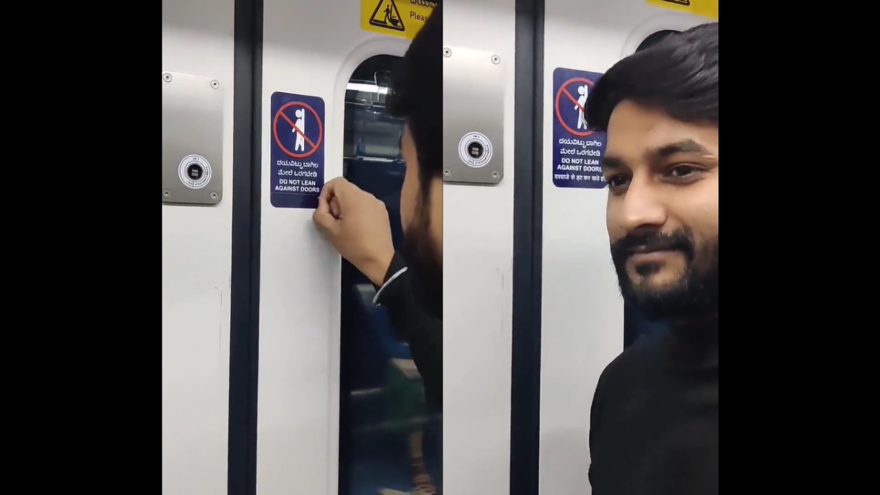 Man peels off stickers hiding Hindi instructions in Bengaluru Metro, sparks debate