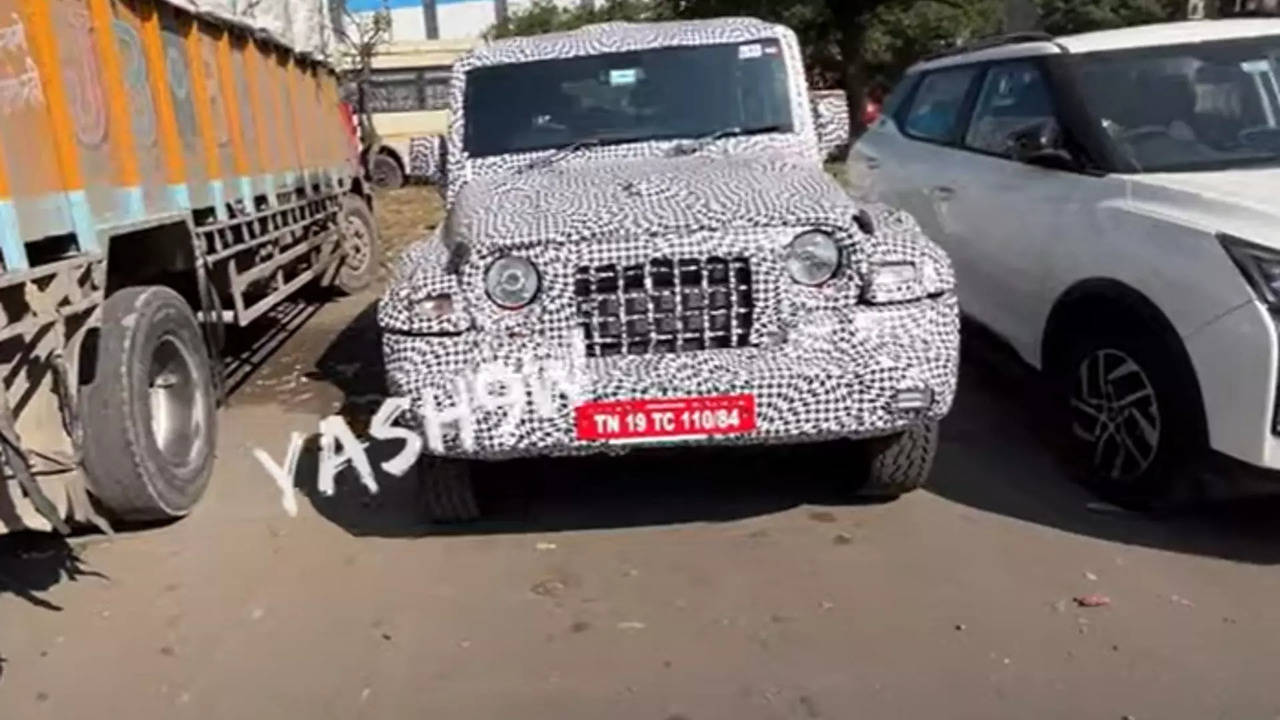 5-door Mahindra Thar spotted yet again! Will not be available with 4x4? Source: YouTube/ Yash9w