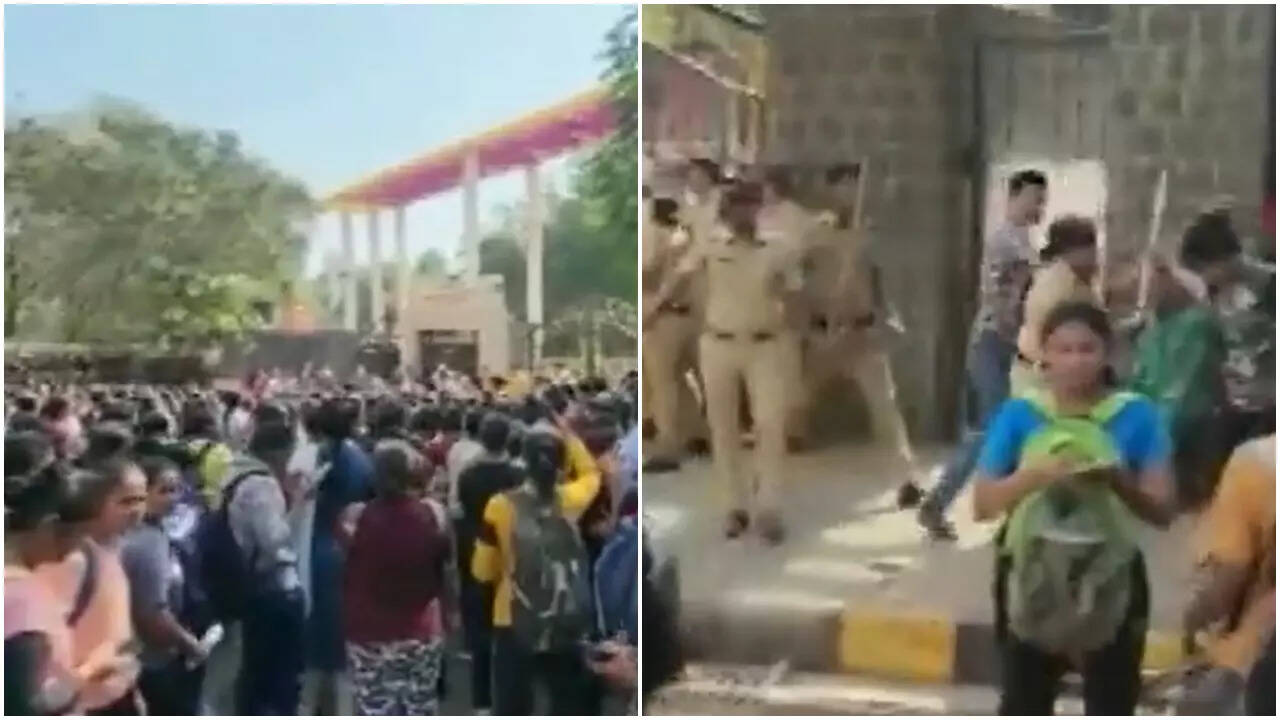 Clash between women candidates and Mumbai Police