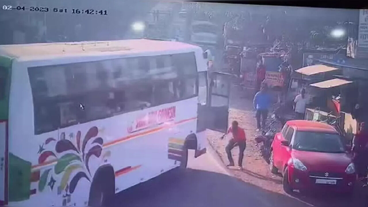Watch: Over 30 students on way to picnic have narrow escape after bus ...