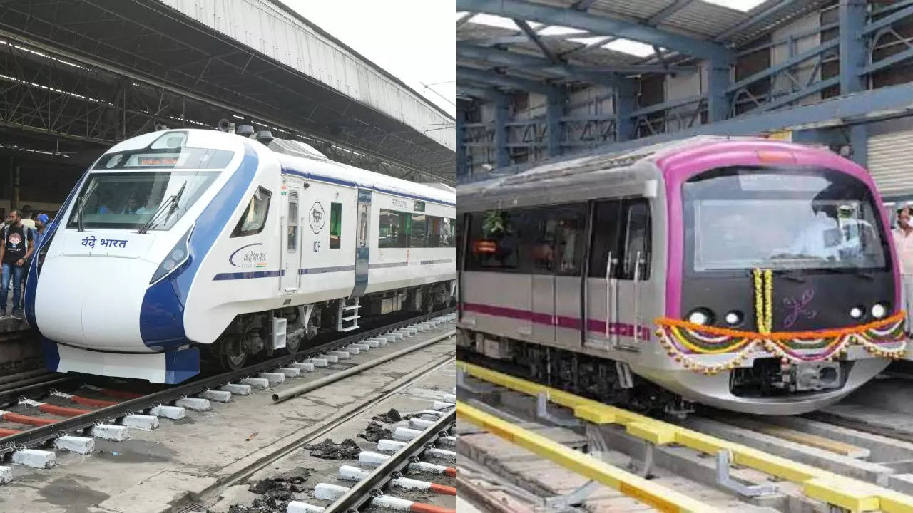 Vande Bharat and Namma Metro trains.