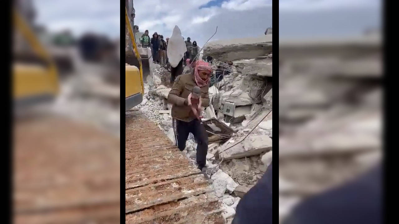 ​Newborn rescued after earthquake in Syria