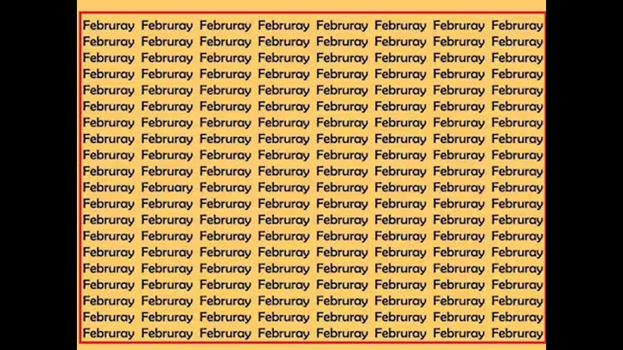 Can you find the correct spelling of February in this picture puzzle