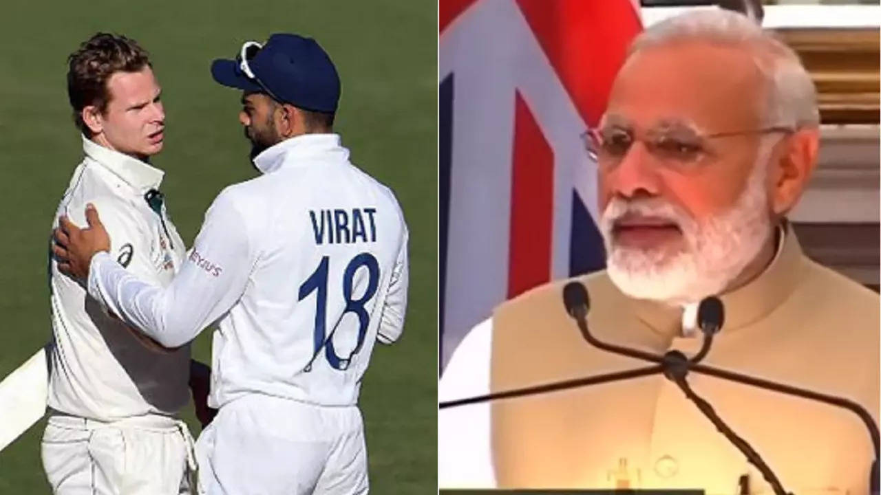 Virat Kohli Steve Smith PM Narendra Modi.