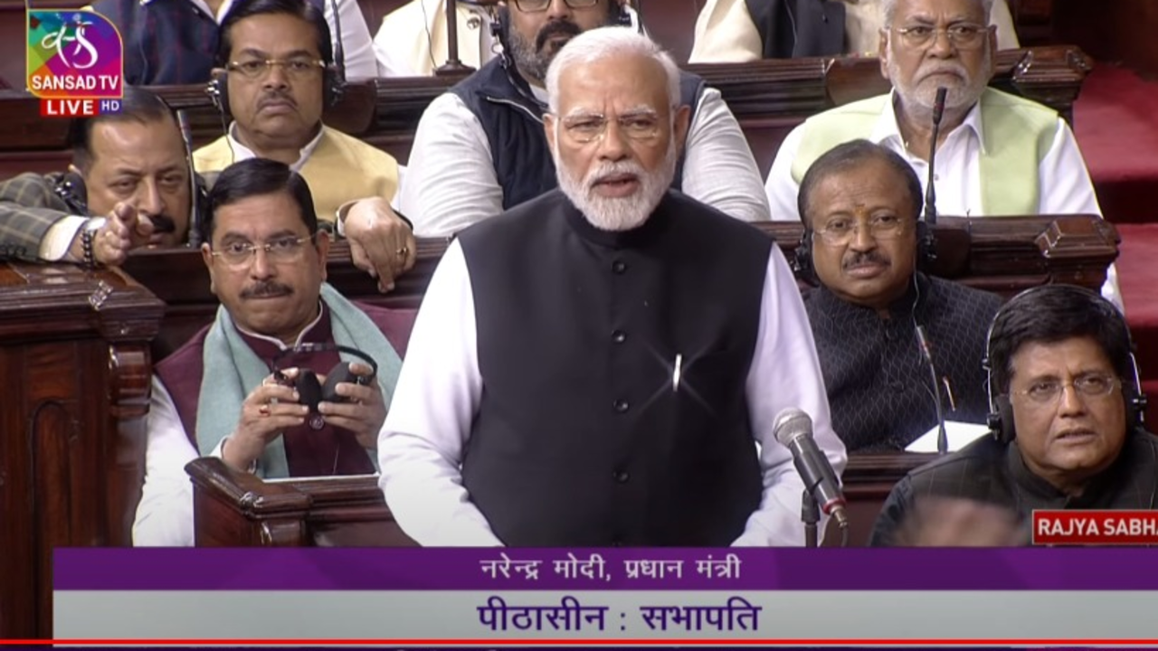 PM Modi speech in Rajya Sabha LIVE: PM says 'lotus will bloom' as Opposition continues loud sloganeering | WATCH