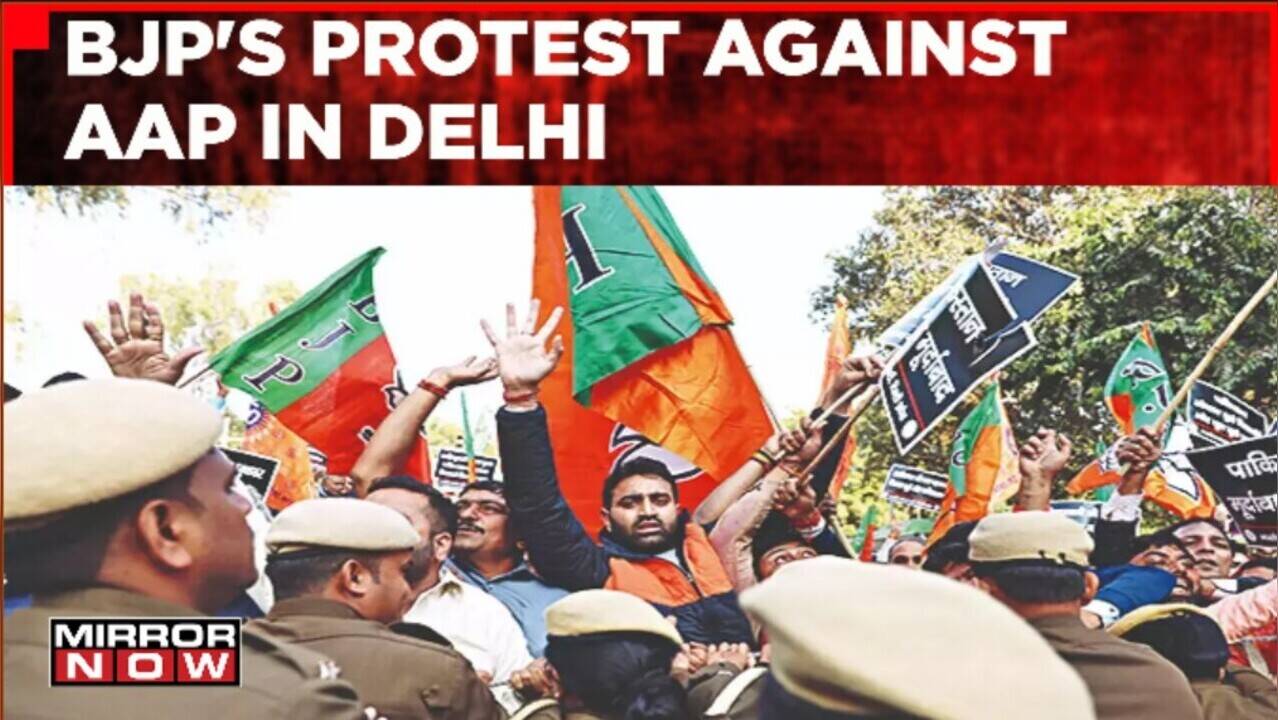 BJP Protests Against AAP In Delhi | 'Snoopgate' Scandal Explodes ...