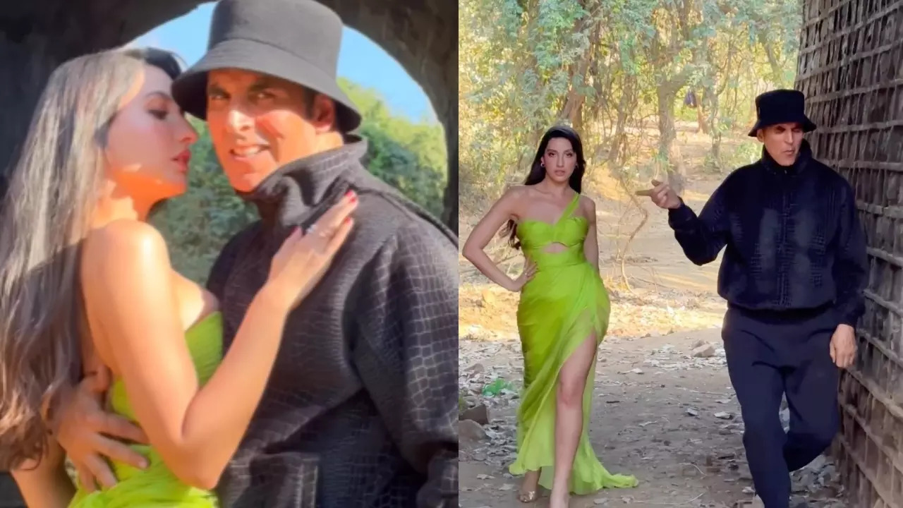 Akshay Kumar, Nora Fatehi's dance video sets internet ablaze. Netizens joke 'Twinkle Khanna wants to know location'