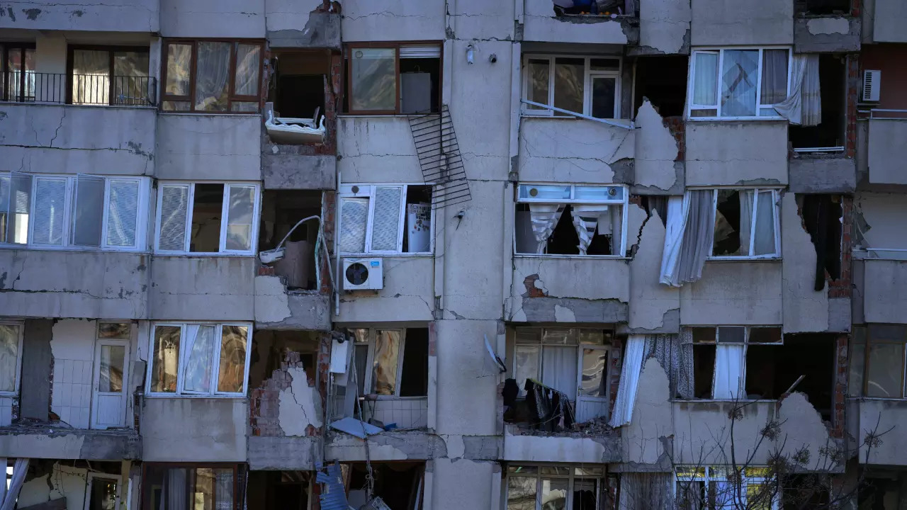 A destroyed building in Antakya, southern Turkey