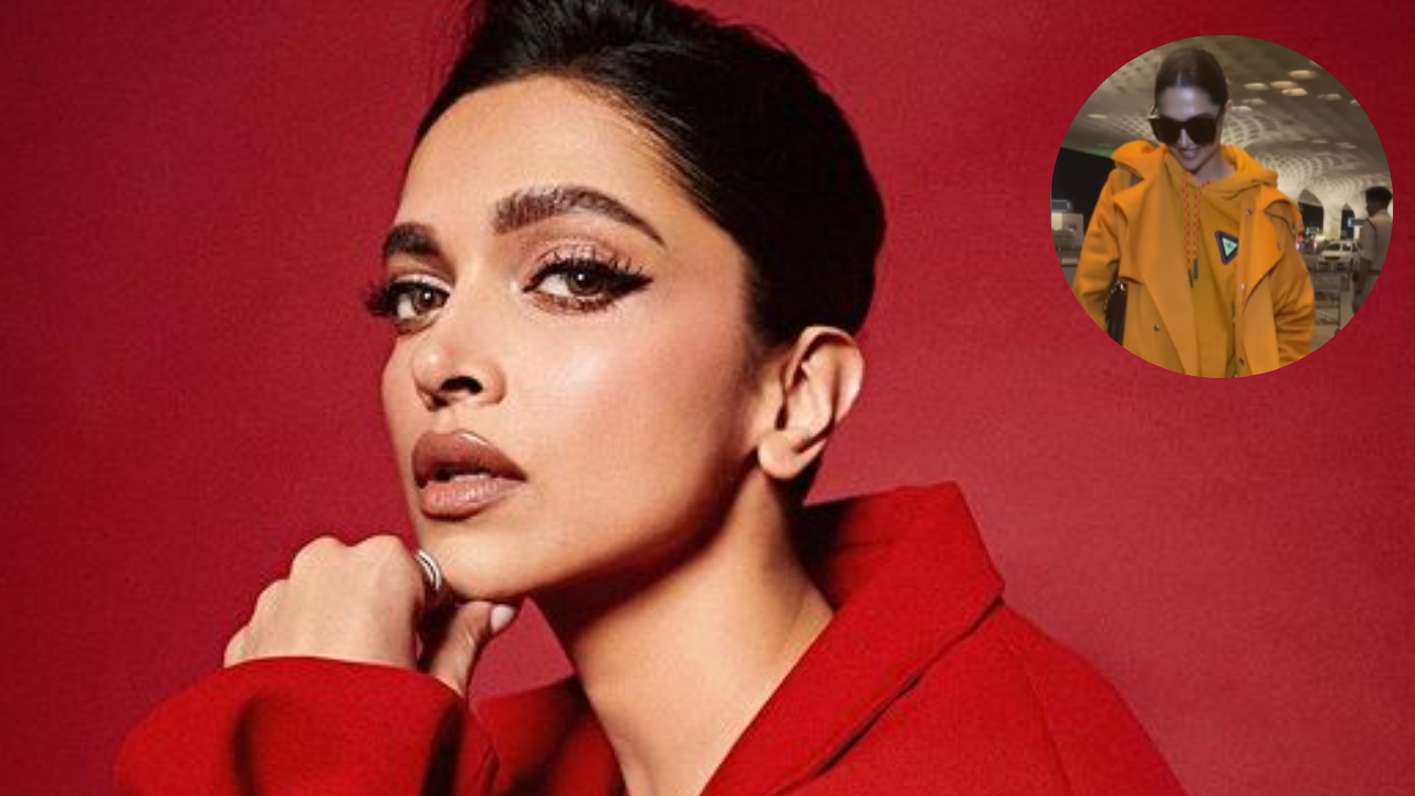 Deepika TROLLED for all-orange airport look with oversized jacket, Netizens ask 'Why is she wearing raincoat?'