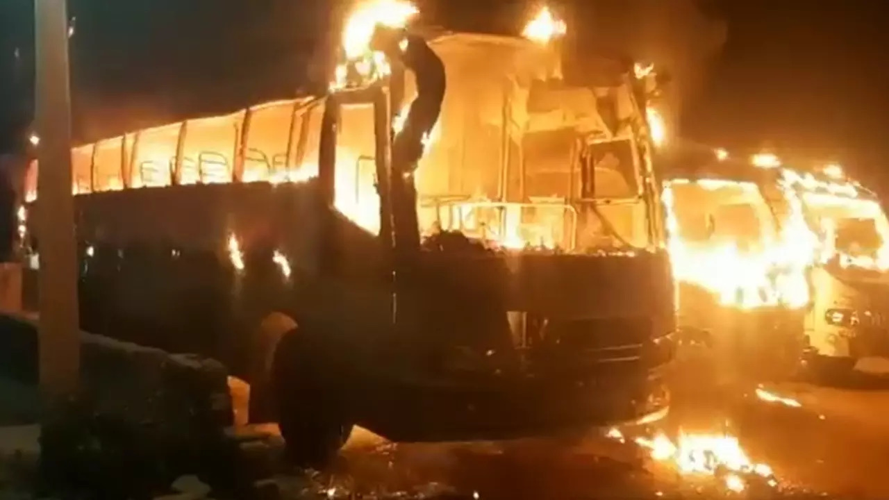 The buses were completely gutted.