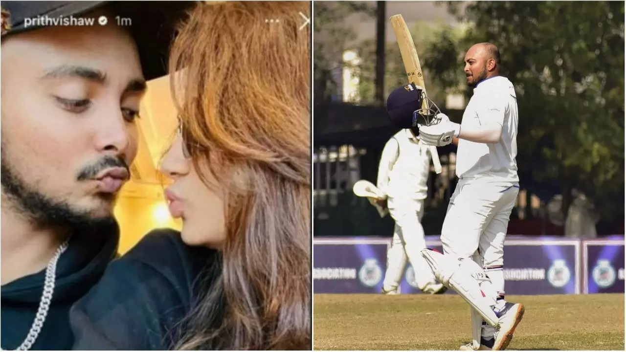 Prithvi Shaw and his girlfriend.