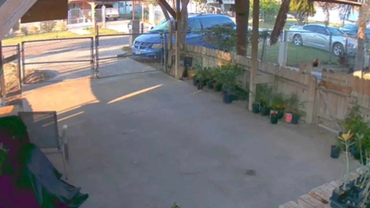 A home security camera captured the moment the explosion occurred