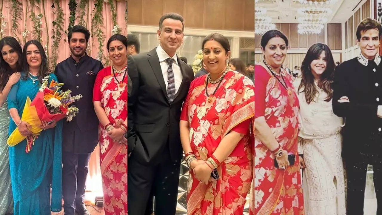 Kyunki Saas Bhi Kabhi Bahu Thi reunion at Shanelle Irani's reception! Smriti Irani, Ronit Roy, others pose together