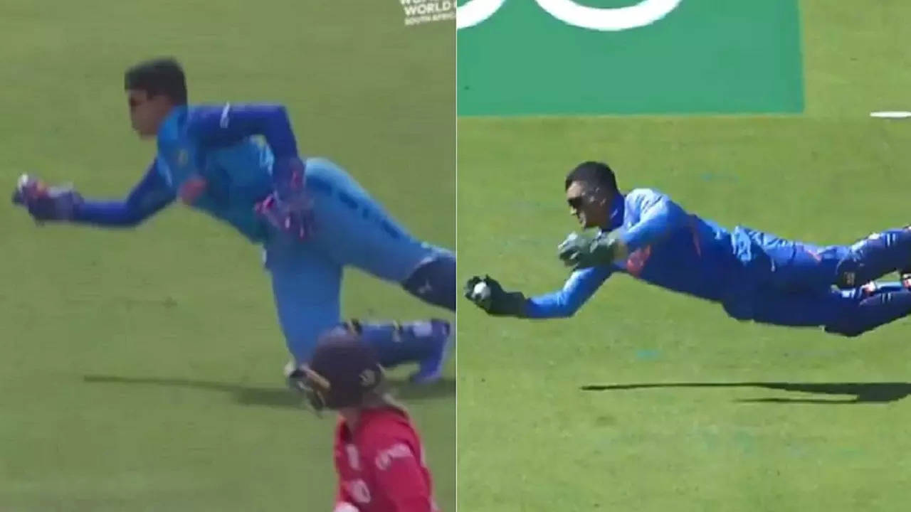 Richa Ghosh MS Dhoni like catch.