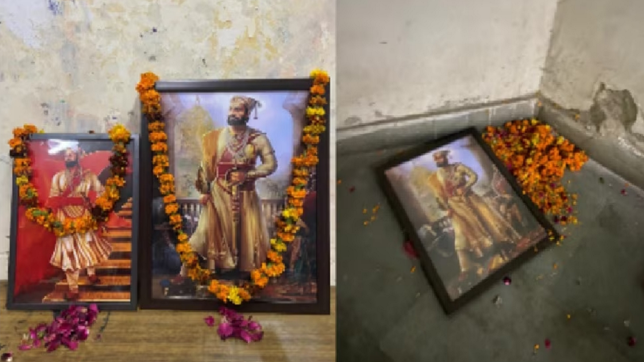 Shivaji Maharaj's portrait vandalised at JNU