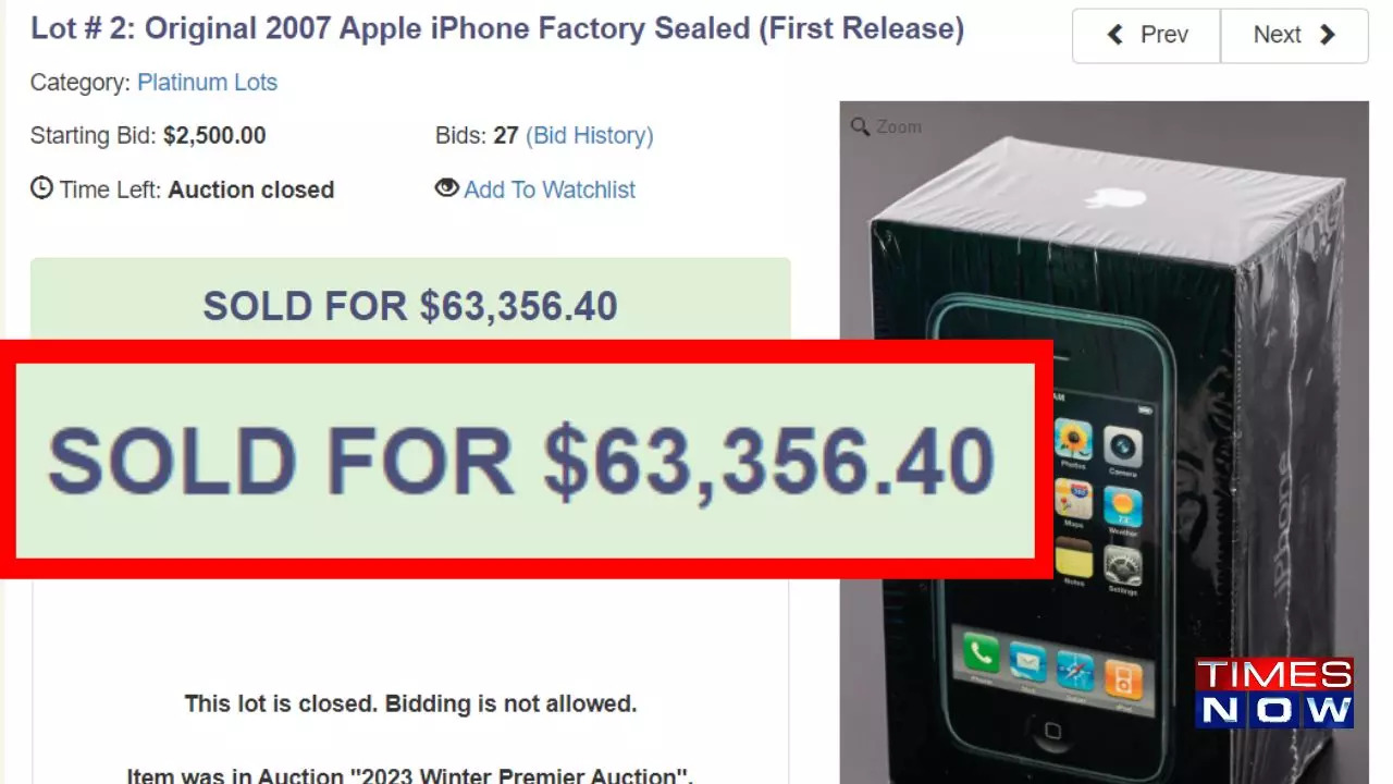 A first-generation, unopened iPhone from 2007 sold for more than 52 Lakhs at an auction