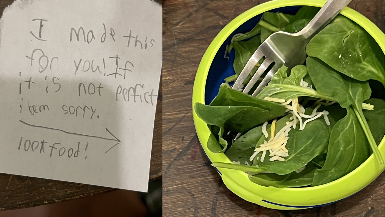 Little boy prepares meal for sick mom, his heartwarming note goes viral