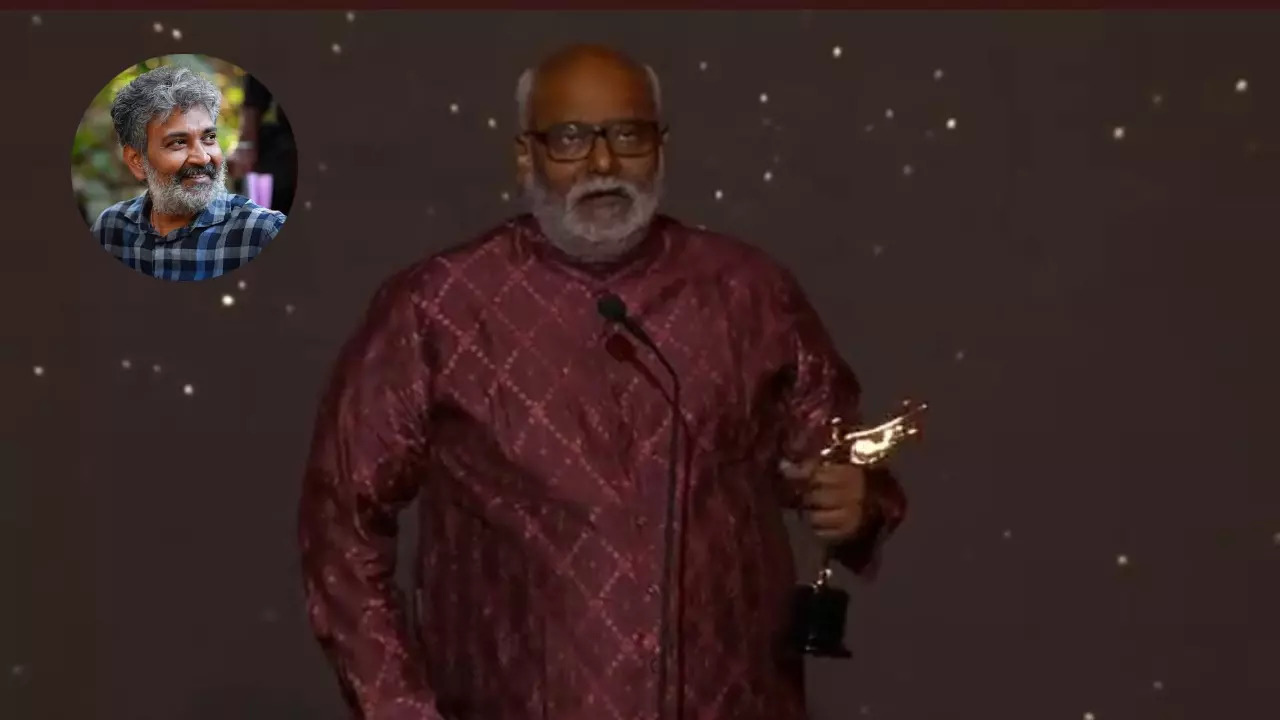 MM Keeravani thanks SS Rajamouli at HCA Awards 2023