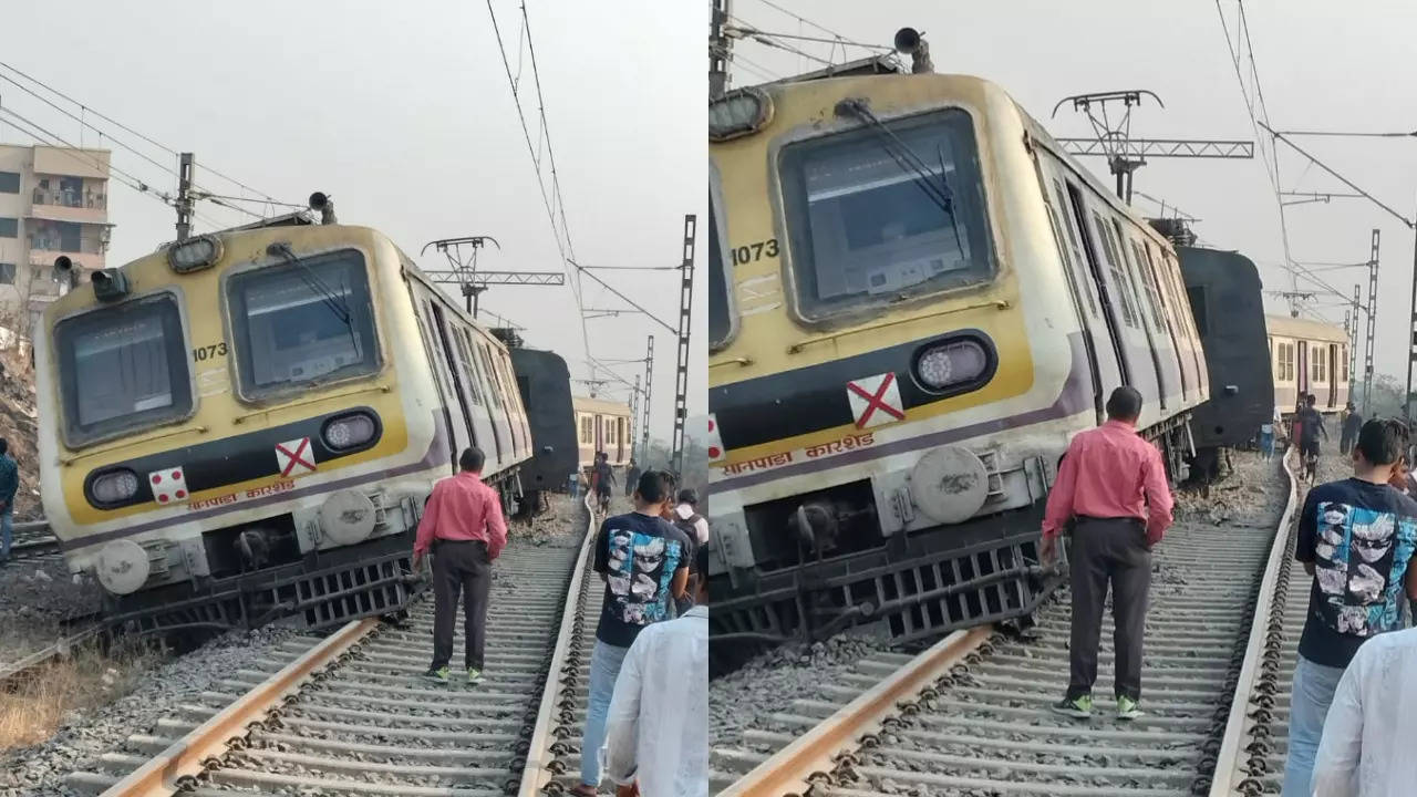 Mumbai local train derailed