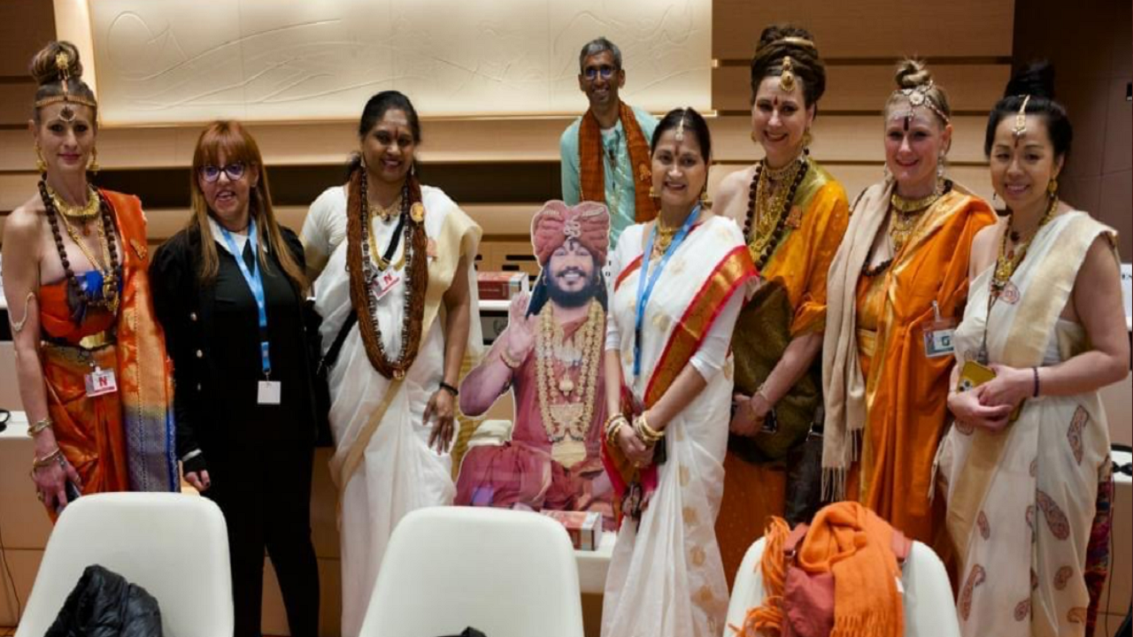 Kailasa delegation at United Nations (Photo: Twitter/@SriNithyananda)