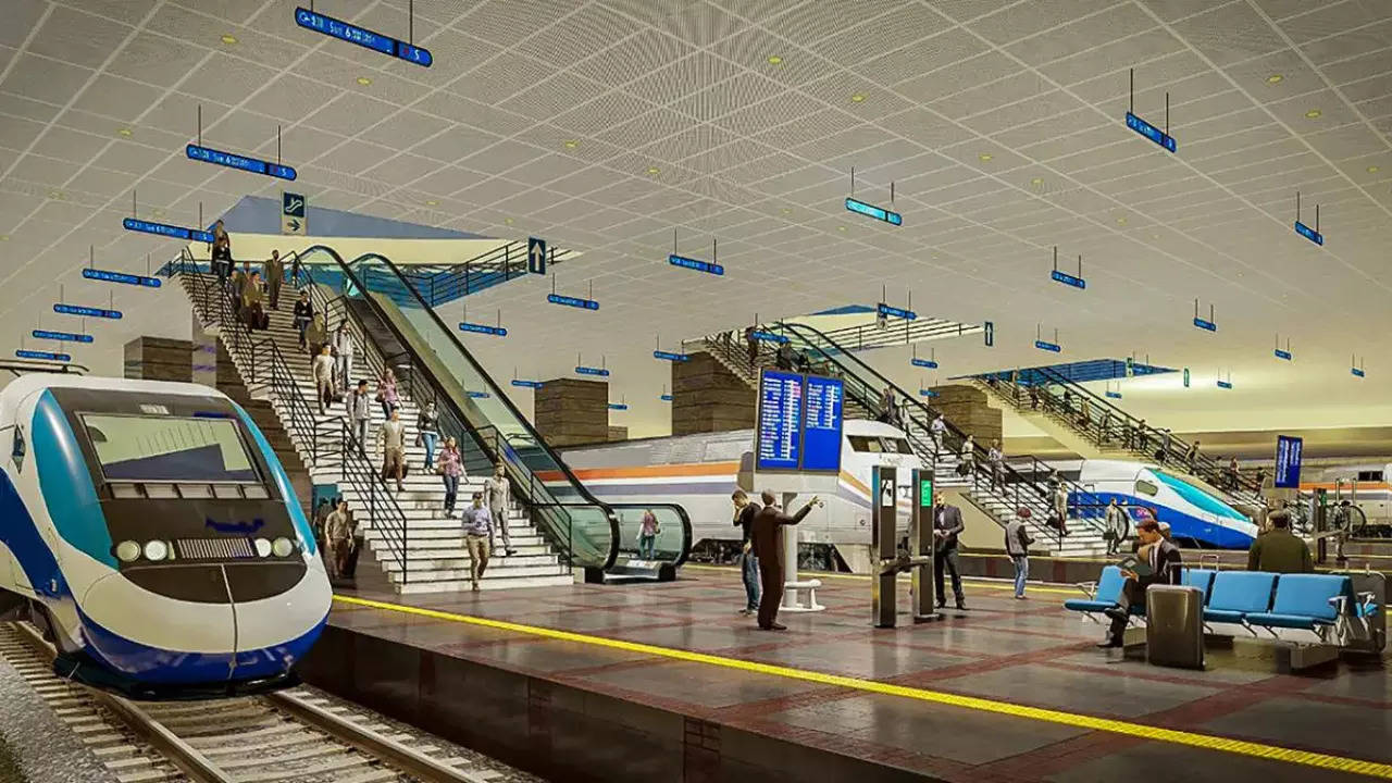 Graphic illustration of a railway station, used for representational purpose only.