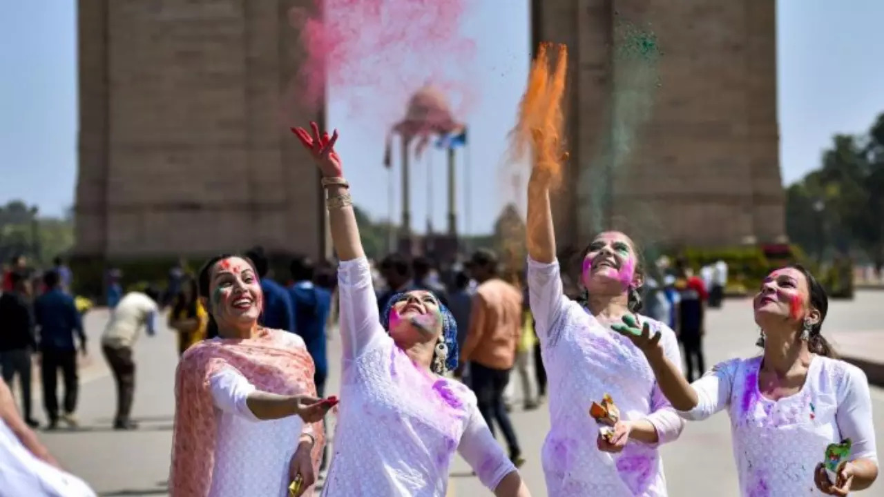 Holi Celebrations at India Gate, File Pic.