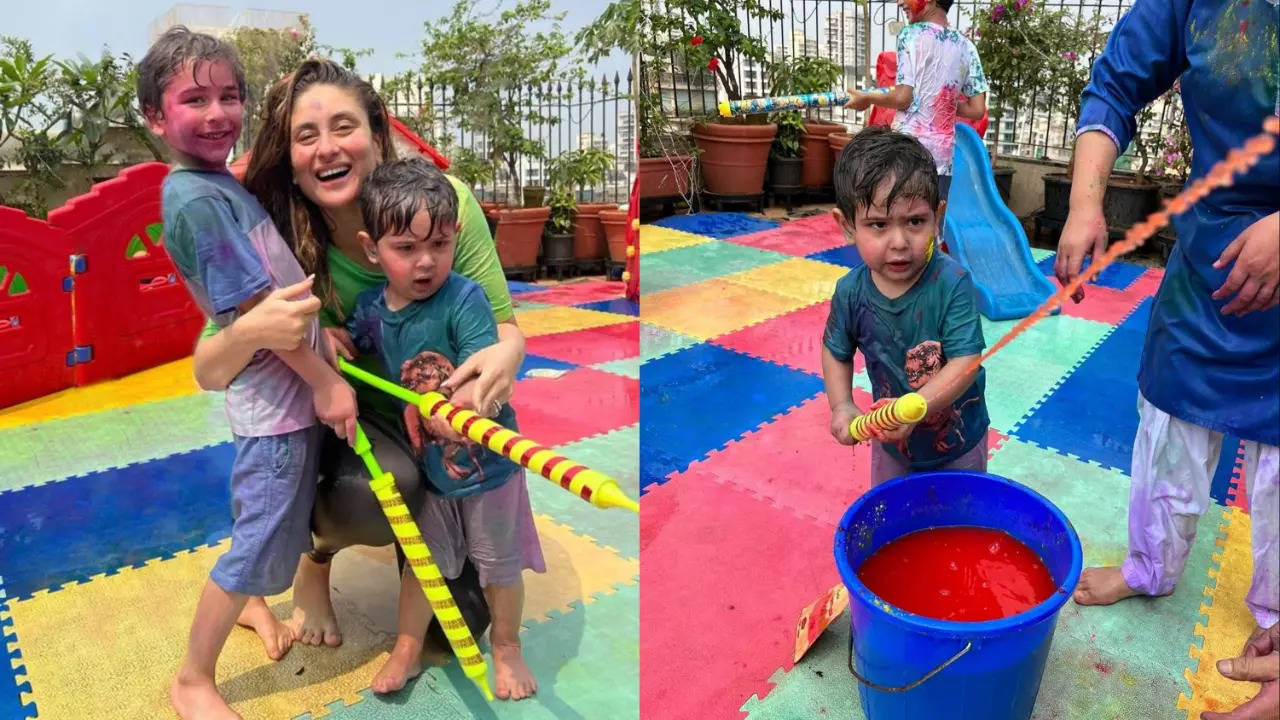 Kareena Kapoor Khan's Holi with Jeh and Taimur