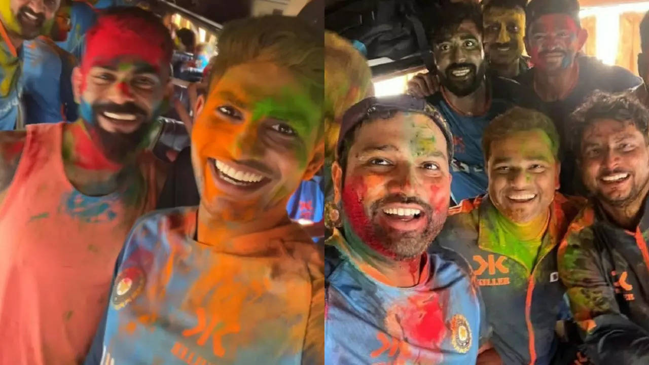 Indian cricket team holi