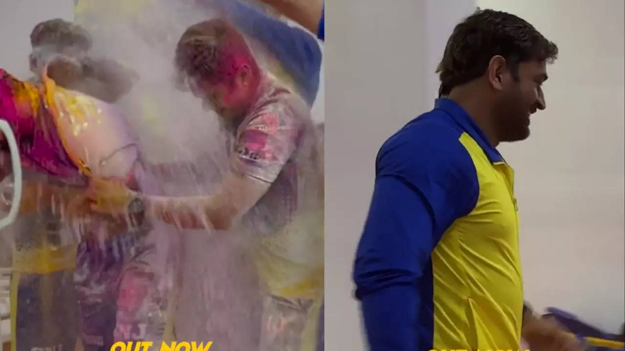 MS Dhoni CSK Holi celebrations