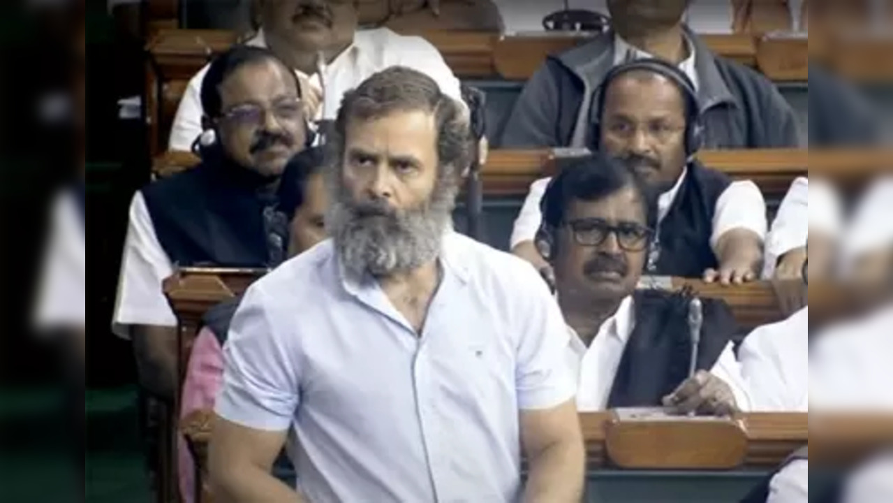 New Delhi: Congress MP Rahul Gandhi speaks in Lok Sabha during the ongoing budget session of Parliament, in New Delhi on Tuesday, Feb. 07, 2023. (Photo: Lok Sabha/IANS)