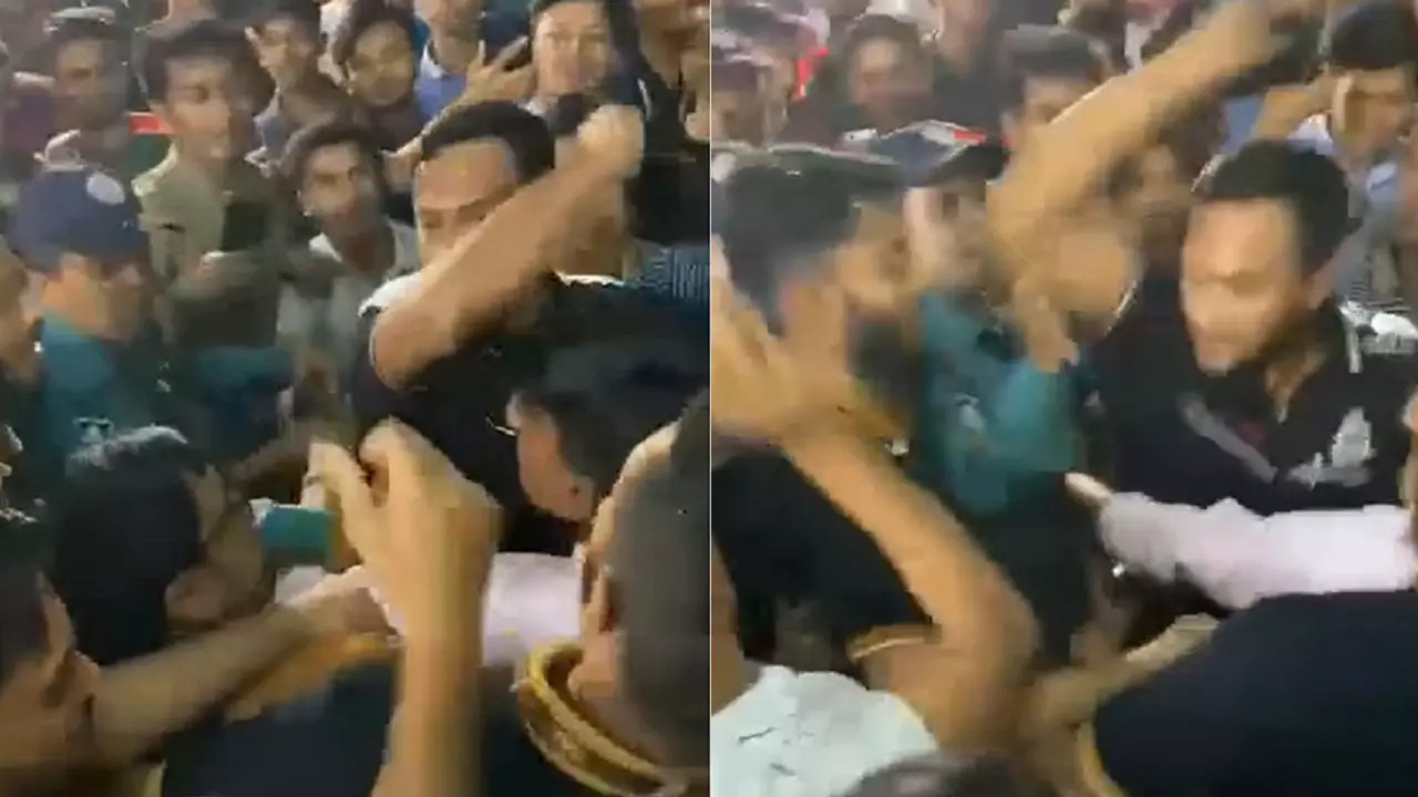 Shakib Al Hasan beating fan.