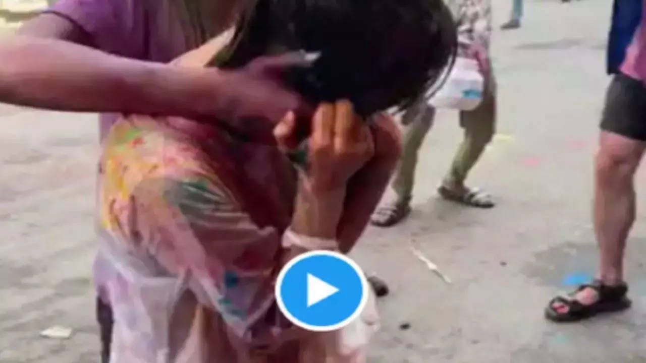 A viral video of the incident showed a group of men smearing colour on the Japanese woman, who clearly seemed uncomfortable