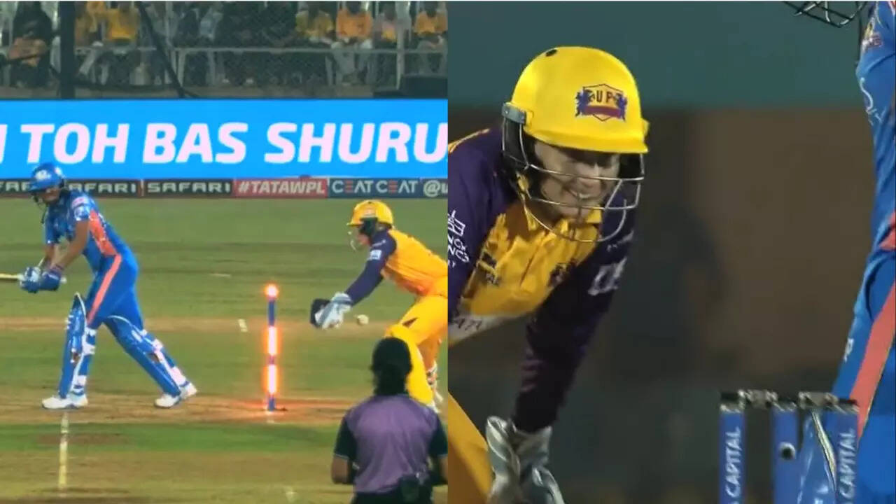 WATCH Harmanpreet Kaur luckily survives as ball hit stumps but bails