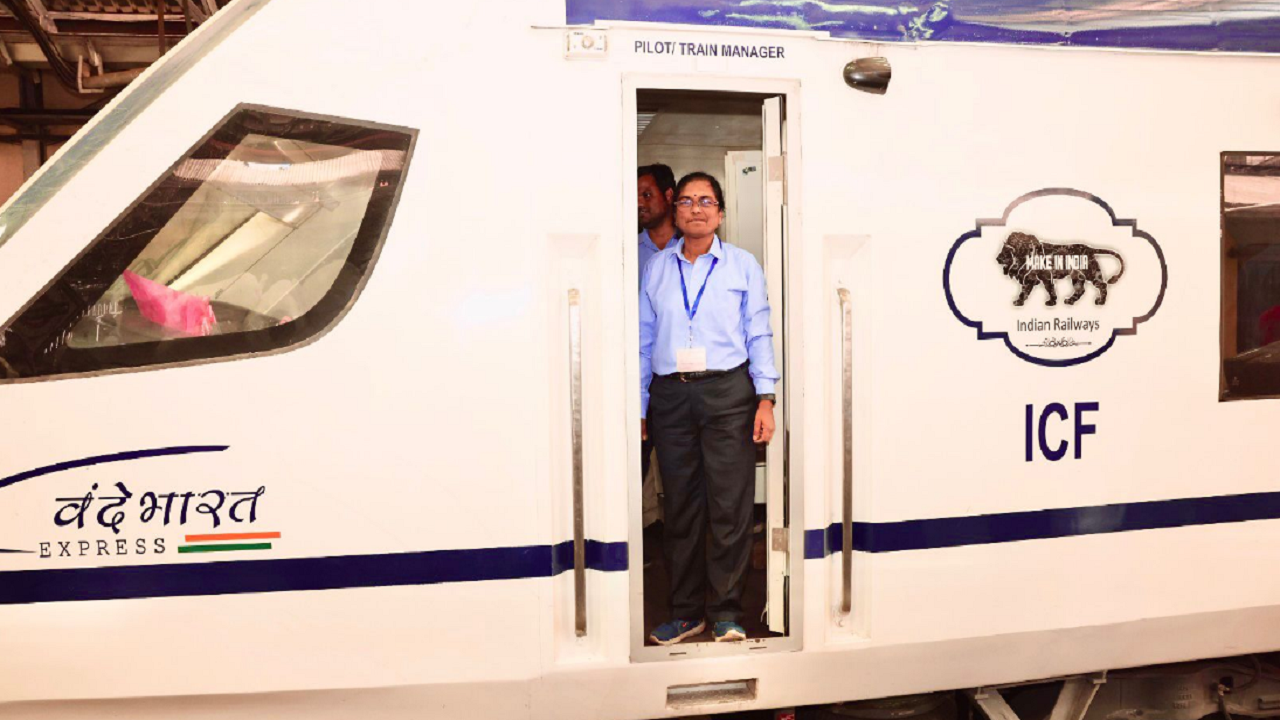 Surekha Yadav, Asia's first woman loco driver, piloted the new Vande Bharat Express from Solapur to CSMT