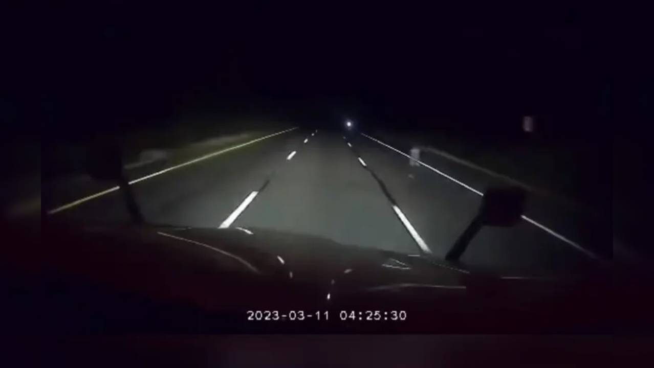 ​Truck driver records strange figure on highway