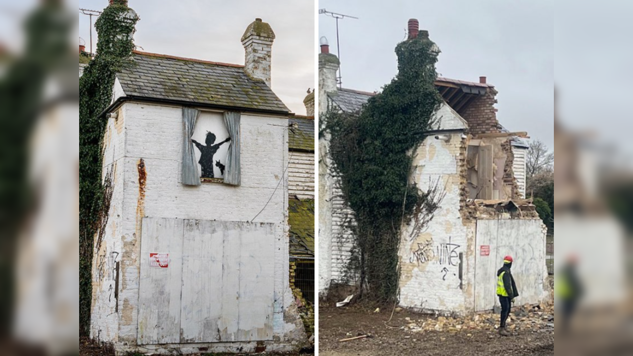 500-year-old farmhouse with Banksy artwork demolished