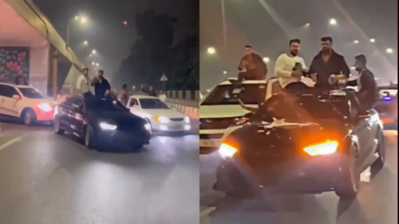 YouTuber violating traffic laws in Delhi