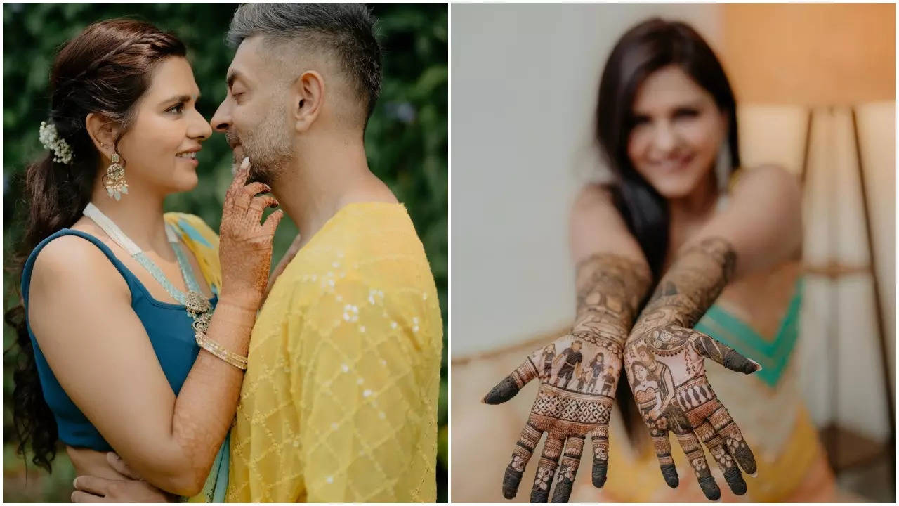 Dalljiet Kaur’s dreamy pics from haldi and mehendi ceremony are all about love - Times Now