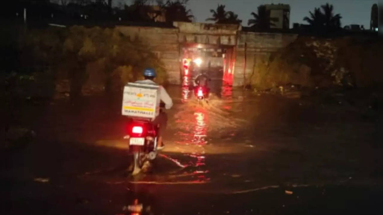 Panathur Underpass on Friday night.