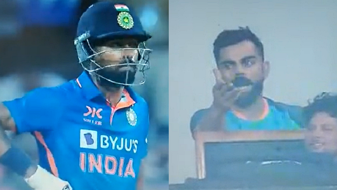 Virat Kohli reaction after Hardik Pandya's missed free hit