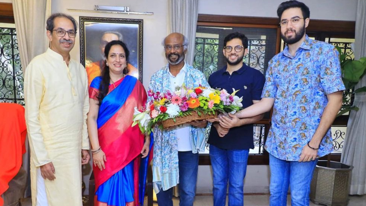 Rajinikanth visits Uddhav Thackeray and his family in Mumbai