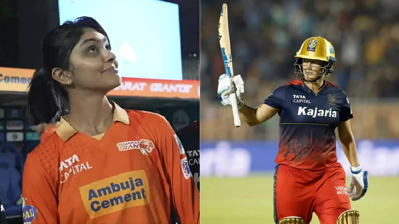 Harleen Deol Sophie Devine WPL RCB vs Gujarat Giants.