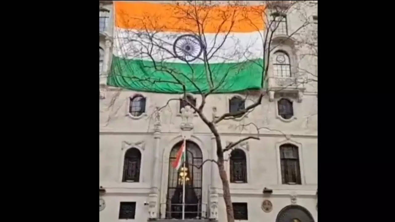 Bigger, grander flag at Indian High Commission in London post the attack