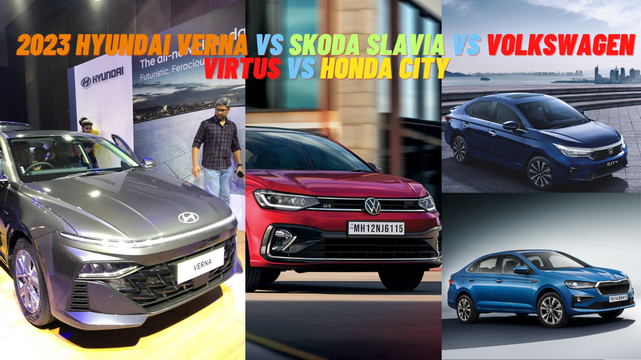 2023 Hyundai Verna vs Skoda Slavia vs Volkswagen Virtus vs Honda City: Spec sheet comparison