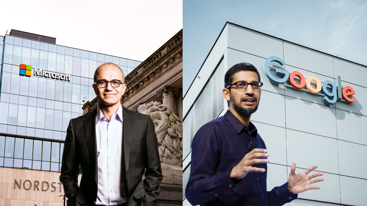 L - Satya Nadella, R - Sundar Pichai